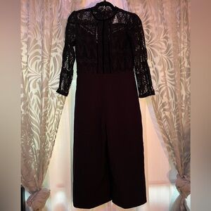 Adelyn Rae Black Lace Jumpsuit